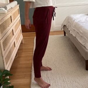 LOU & GREY SIGNATURESOFT SWEAT PANT MAROON COZY PJS LOUNGEPANTS